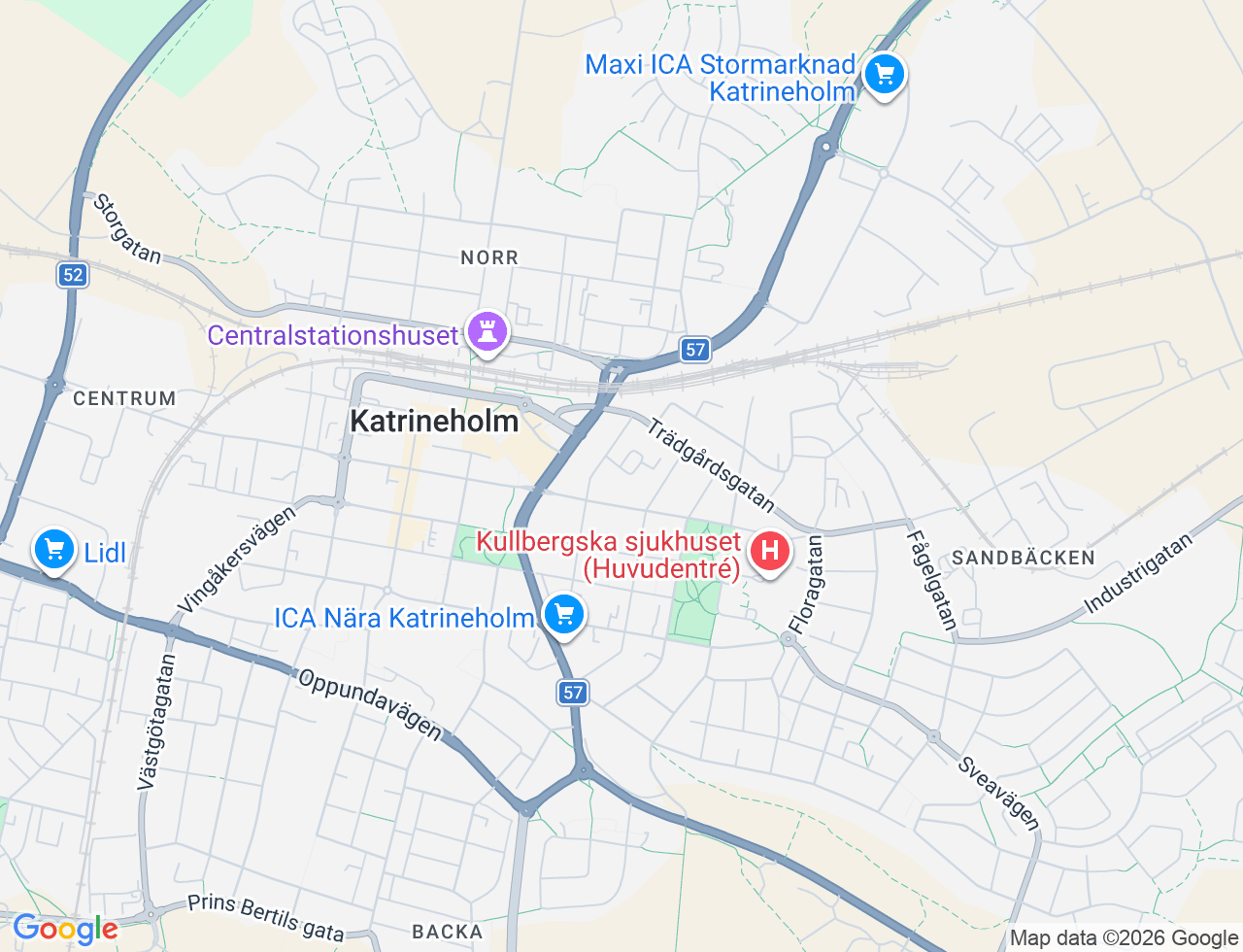 Karta över Sibeliusgatan 9 i 33 Katrineholm