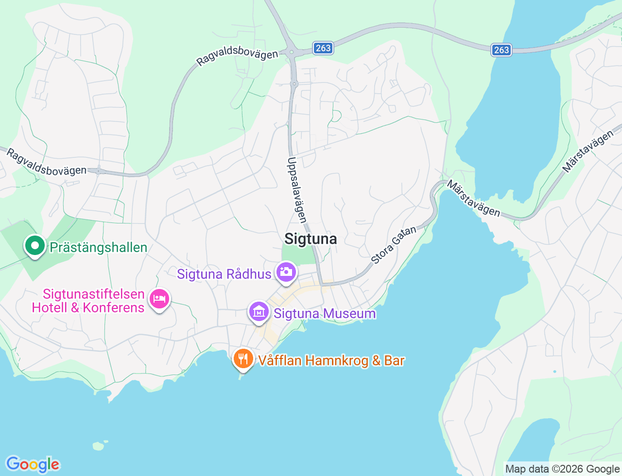 Karta över Sigtuna i Sverige