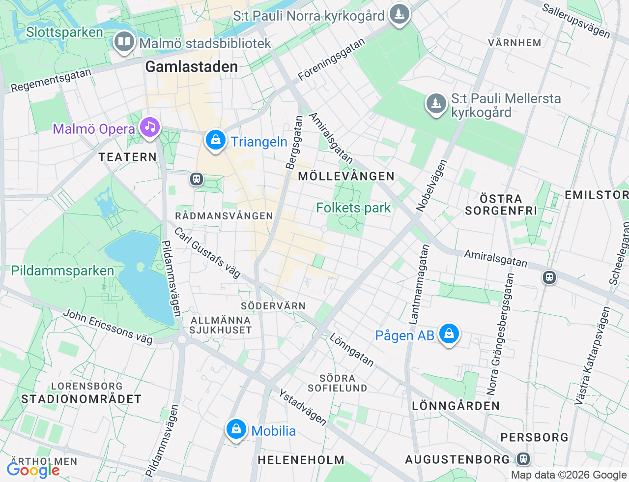 Karta över Simrishamnsgatan 9 i 23 Malmö