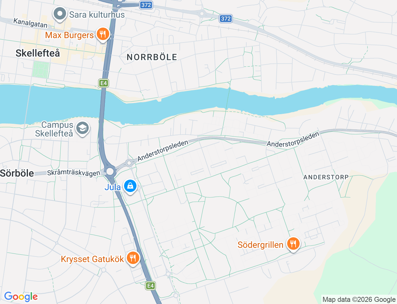 Karta över Skiftesgatan 2A i 55 Skellefteå