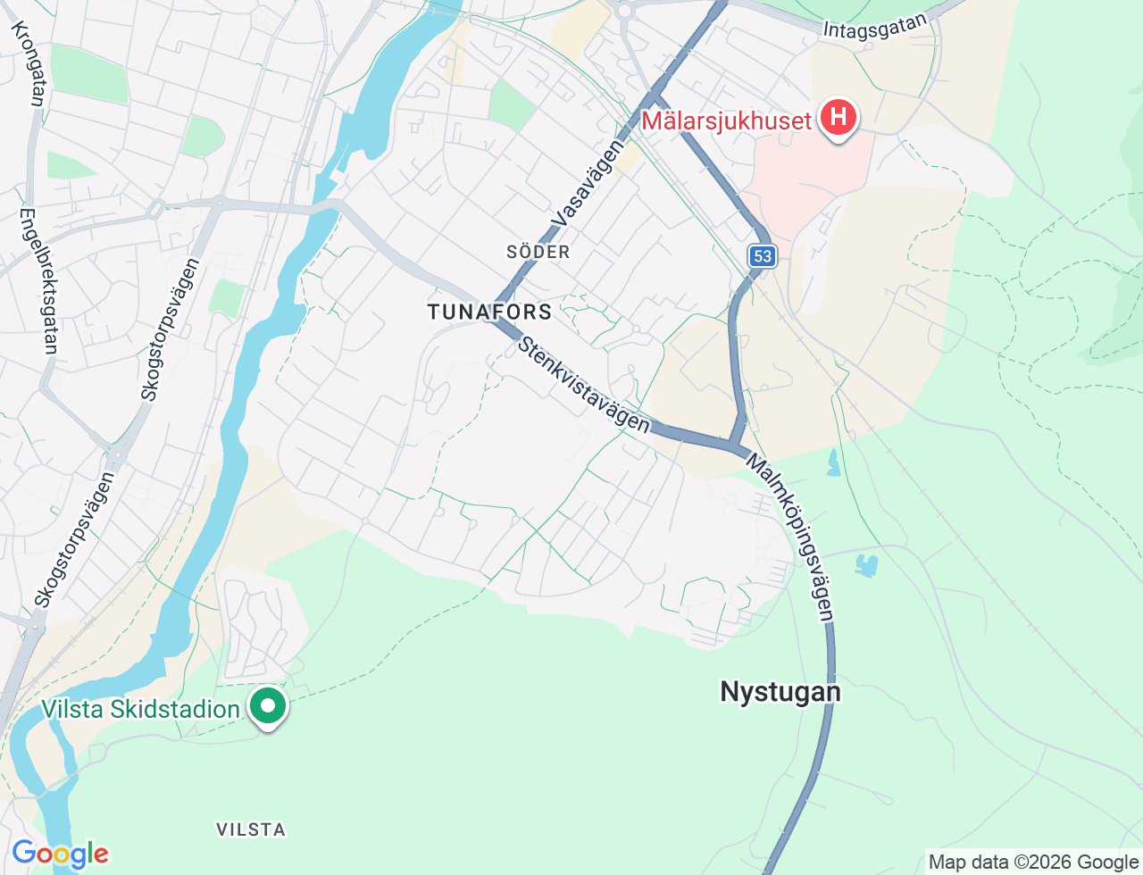 Karta över Skogsängsgatan 20 i 57 Eskilstuna