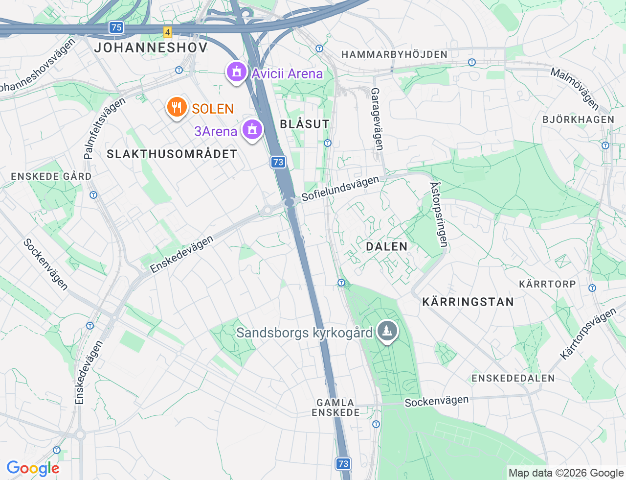 Karta över Skolvägen 8 i 32 Enskededalen
