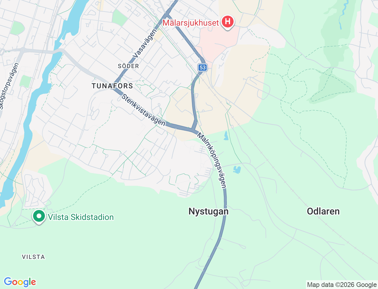 Karta över Skrinnarvägen 3 i 59 Eskilstuna