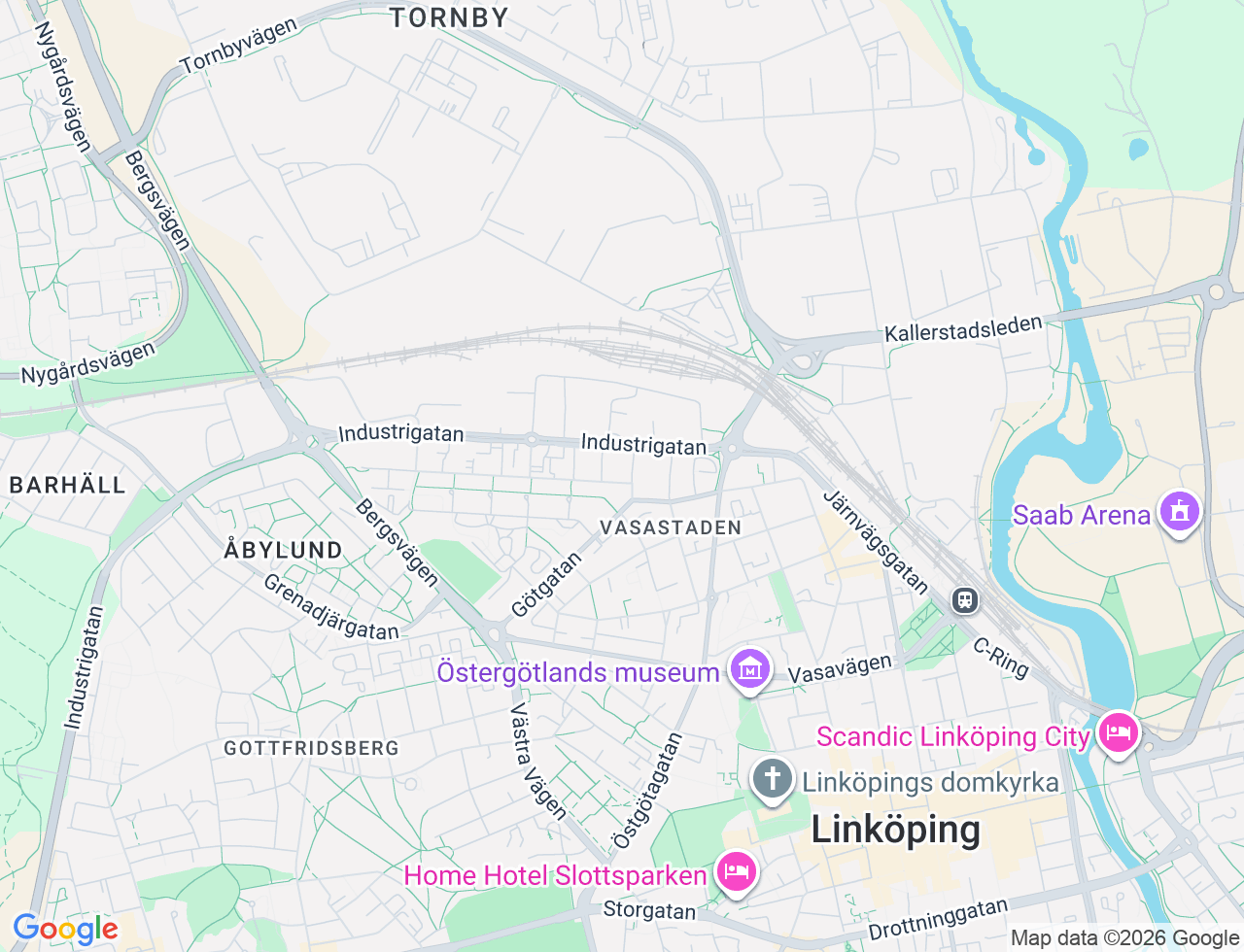 Karta över Slöjdgatan 1A i 56 Linköping