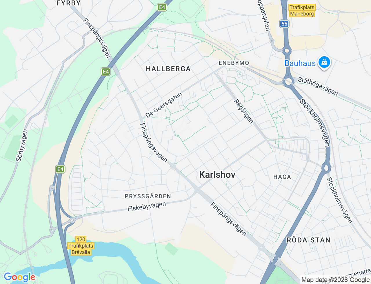 Karta över Slåttergatan 68 i 12 Norrköping