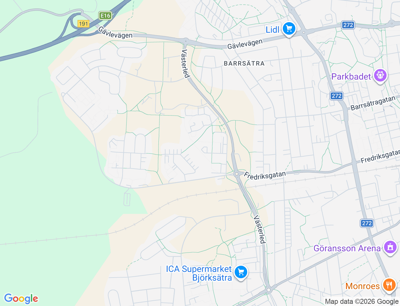 Karta över Smultronbacken 15 i 37 Sandviken