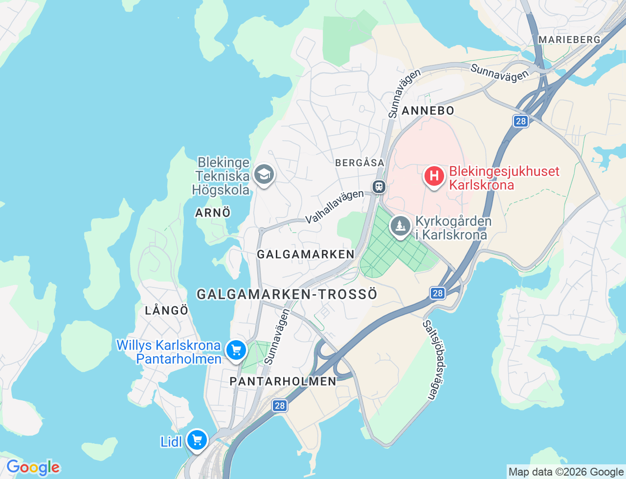 Karta över Snapphanevägen 10A i 40 Karlskrona