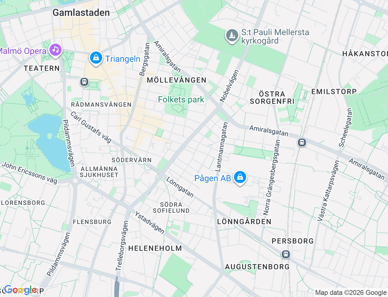 Karta över Sofielundsvägen 38 i 34 Malmö