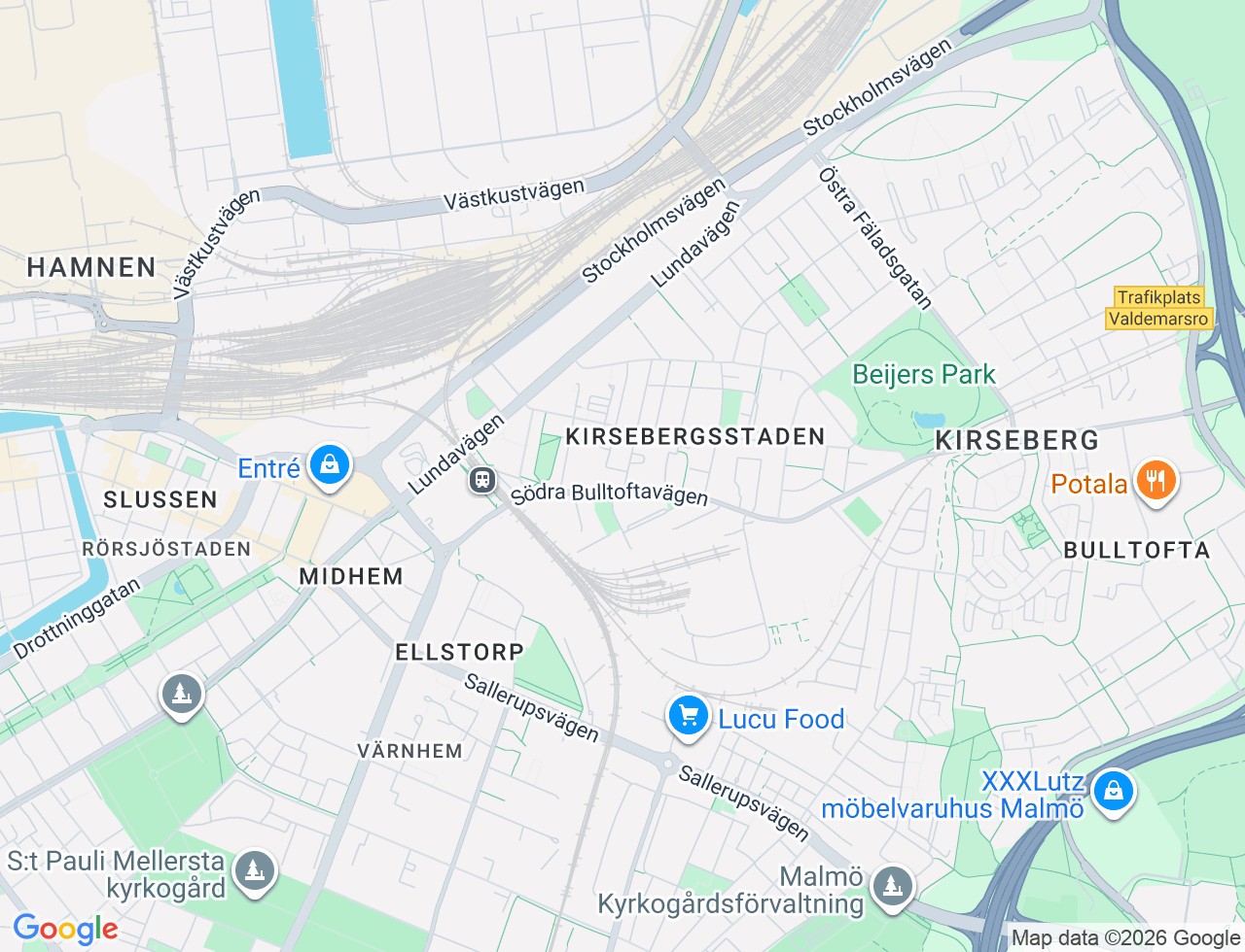 Karta över Solgatan 29D i 20 Malmö