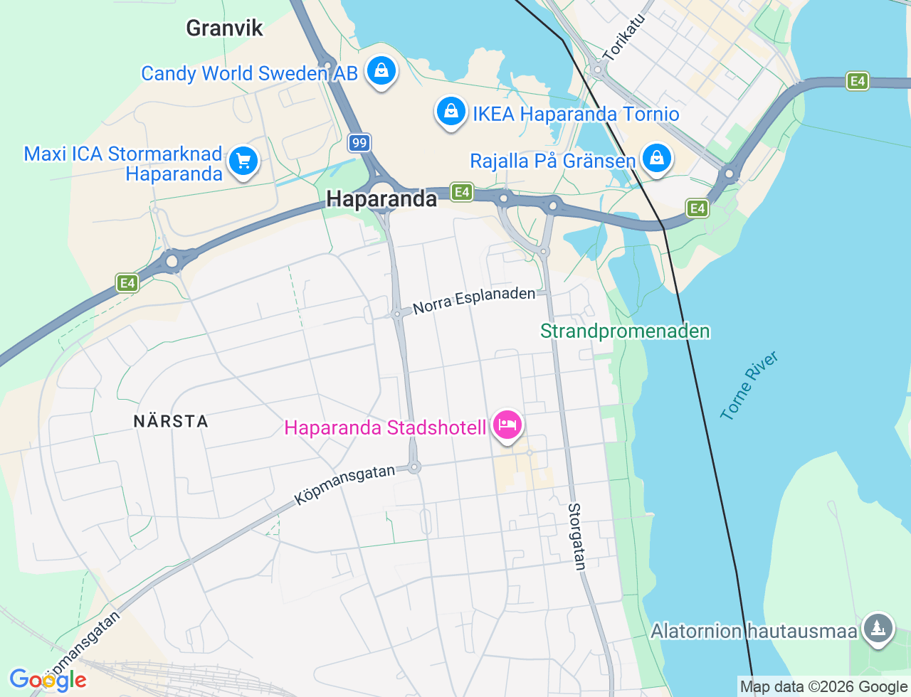 Karta över Stationsgatan 59B i 31 Haparanda
