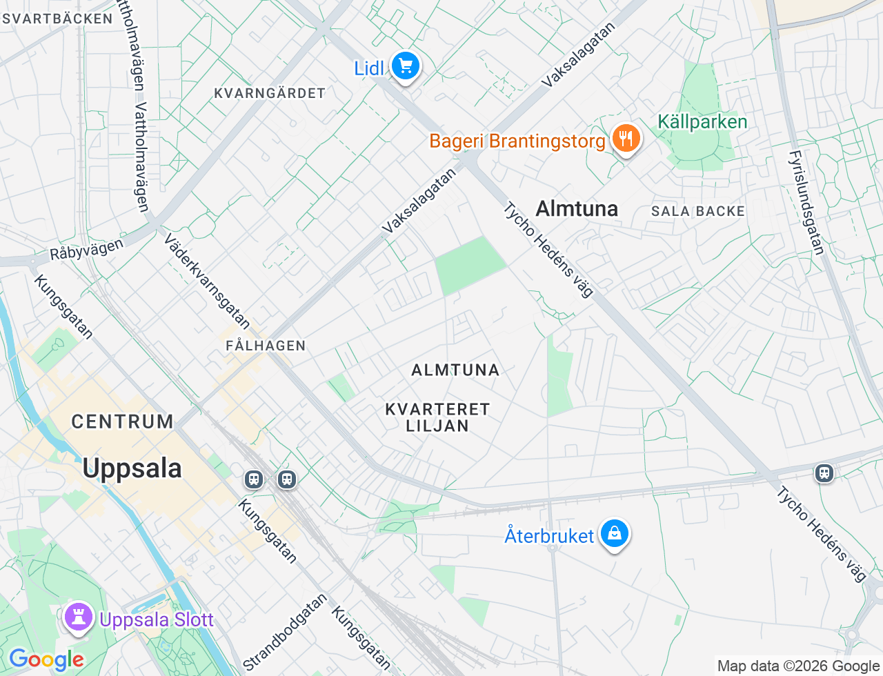 Karta över Österängsgatan 4 i 28 Uppsala