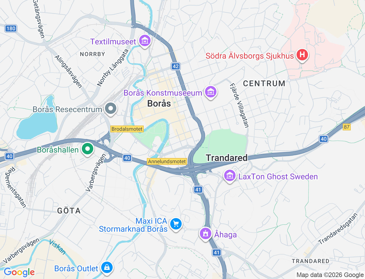 Karta över Österlånggatan 65 i 37 Borås