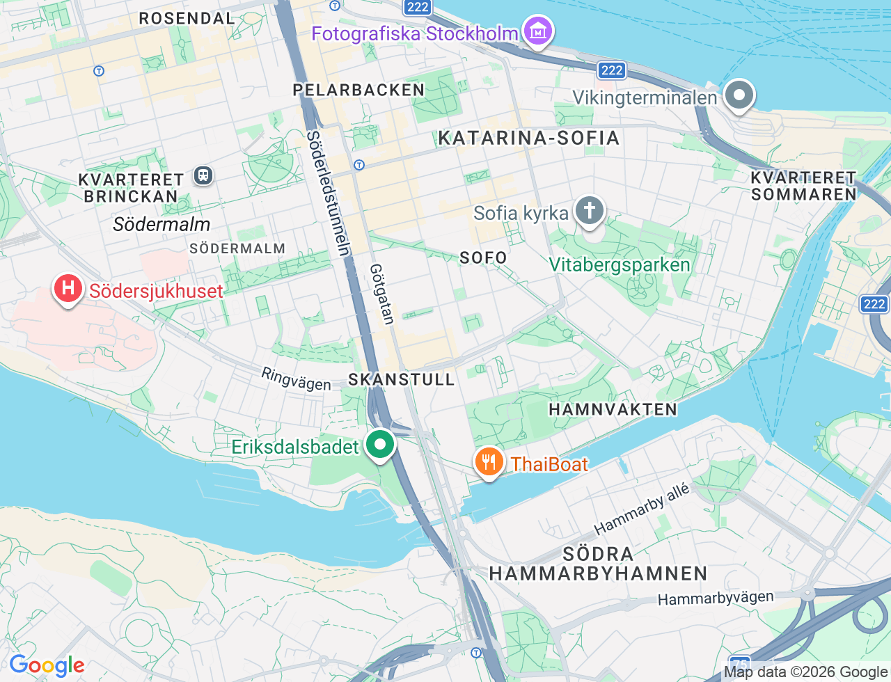 Karta över Östgötagatan 64 i 64 Stockholm