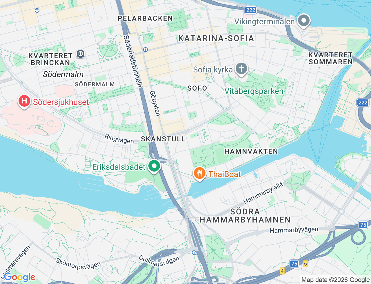Karta över Östgötagatan 74 i 64 Stockholm