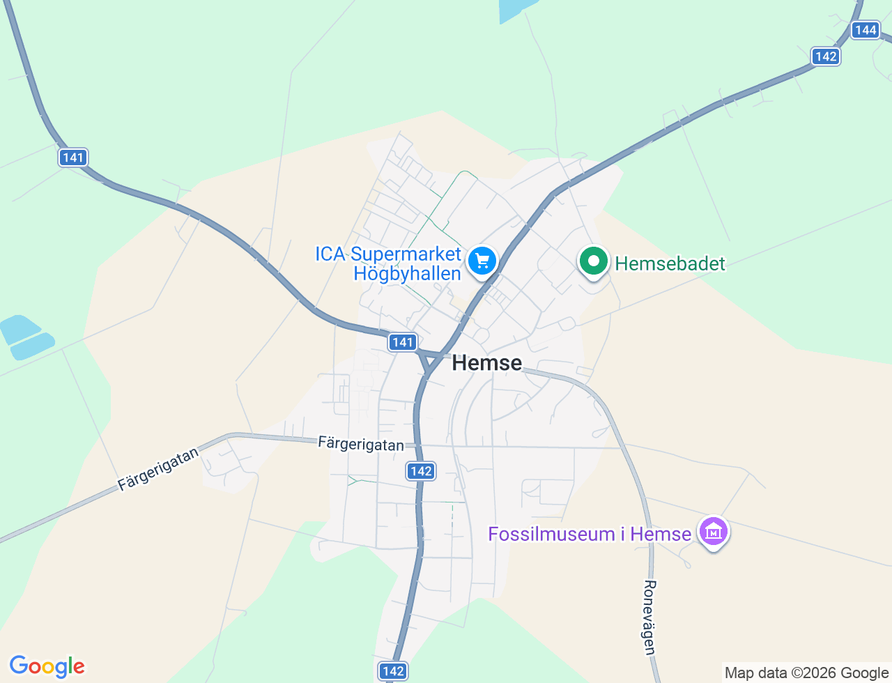 Karta över Storgatan 43C i 50 Hemse