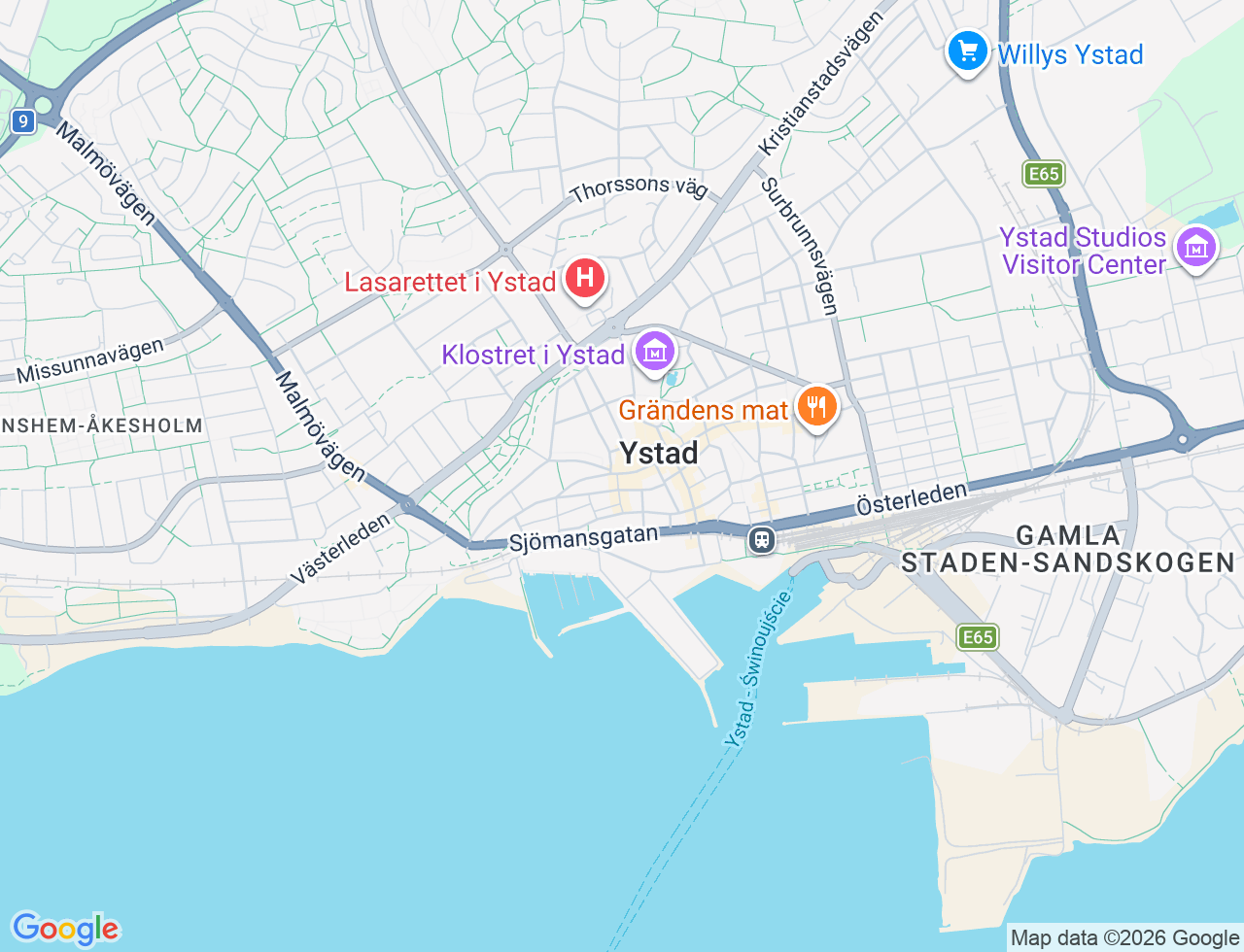 Karta över Stortorget 15 i 43 Ystad