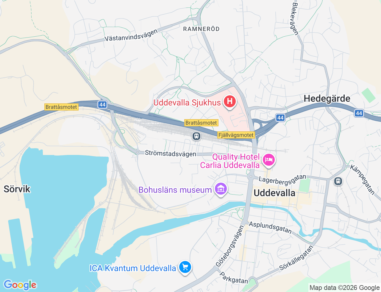 Karta över Strömstadsvägen 34 c i 50 Uddevalla