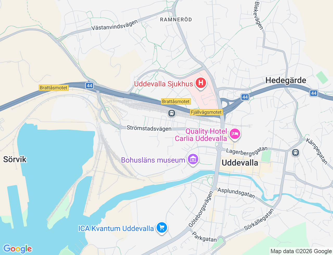 Karta över Strömstadsvägen 34A i 50 Uddevalla
