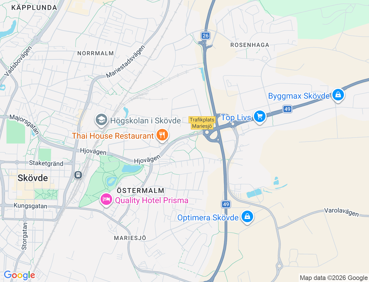 Karta över Sven Bergmans väg 9 i 35 Skövde