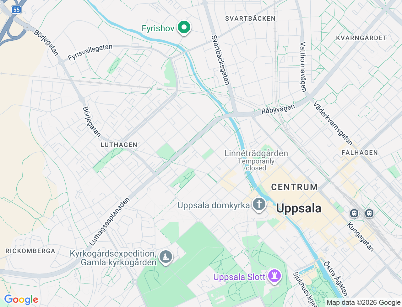 Karta över Sysslomansgatan 25A i 14 Uppsala