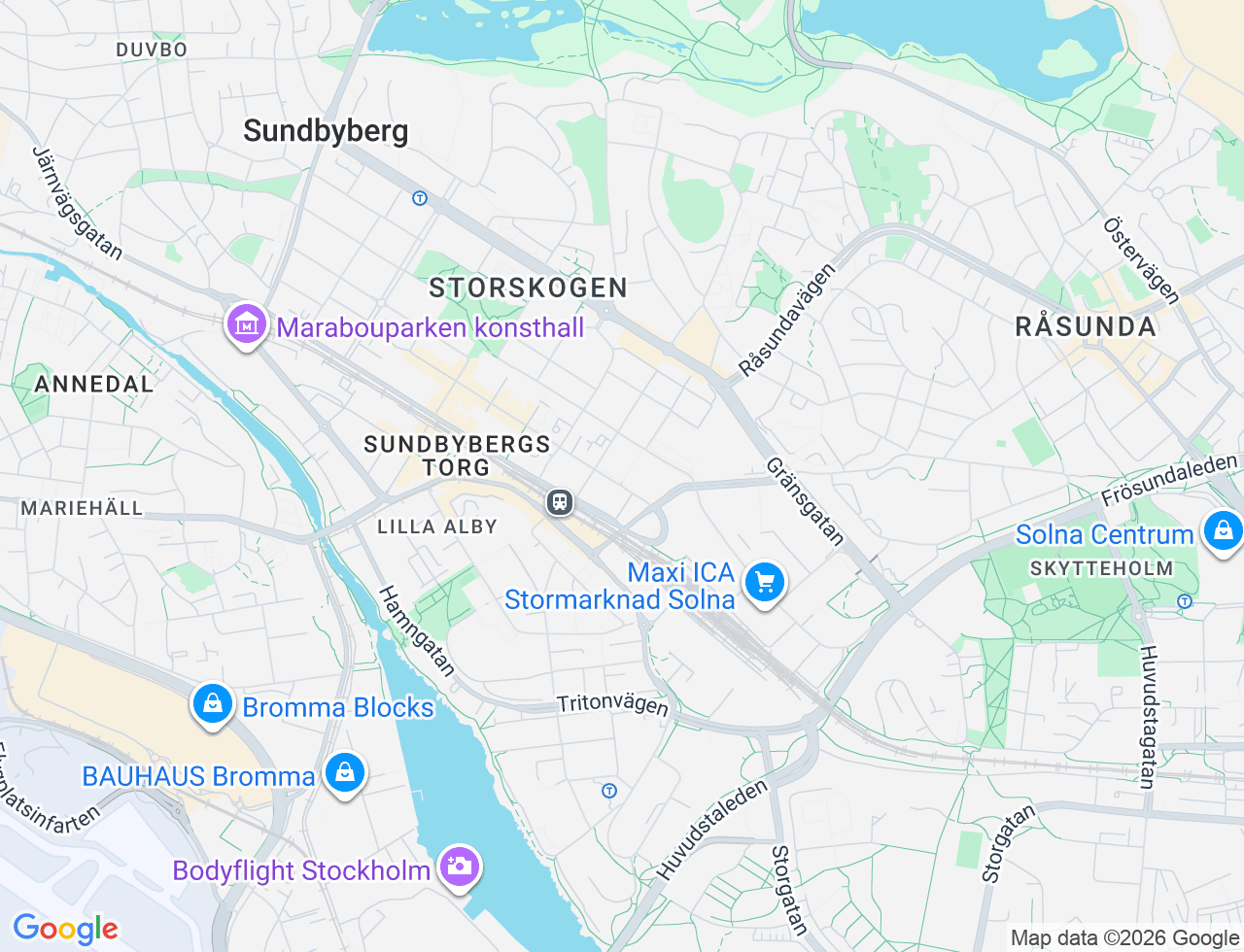 Karta över Tallgatan 1 i 31 Sundbyberg