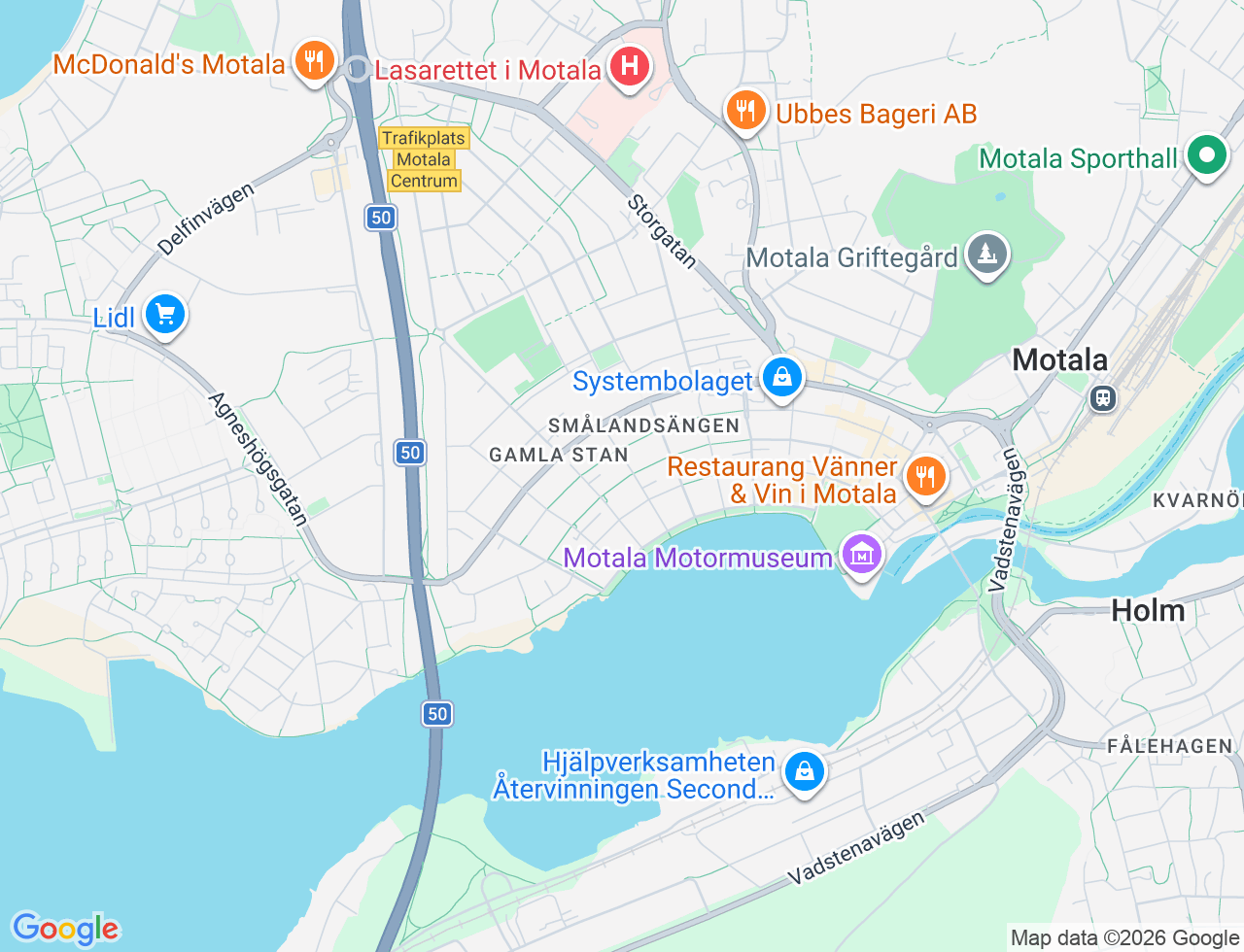 Karta över Timmermansgatan 7 i 27 Motala