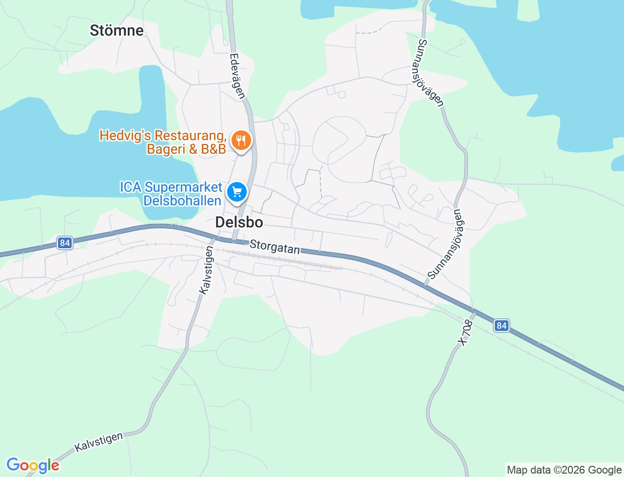 Karta över Torggatan i 70 Delsbo