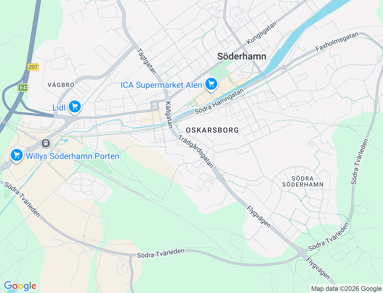 Karta över Trädgårdsgatan 12 i 32 Söderhamn