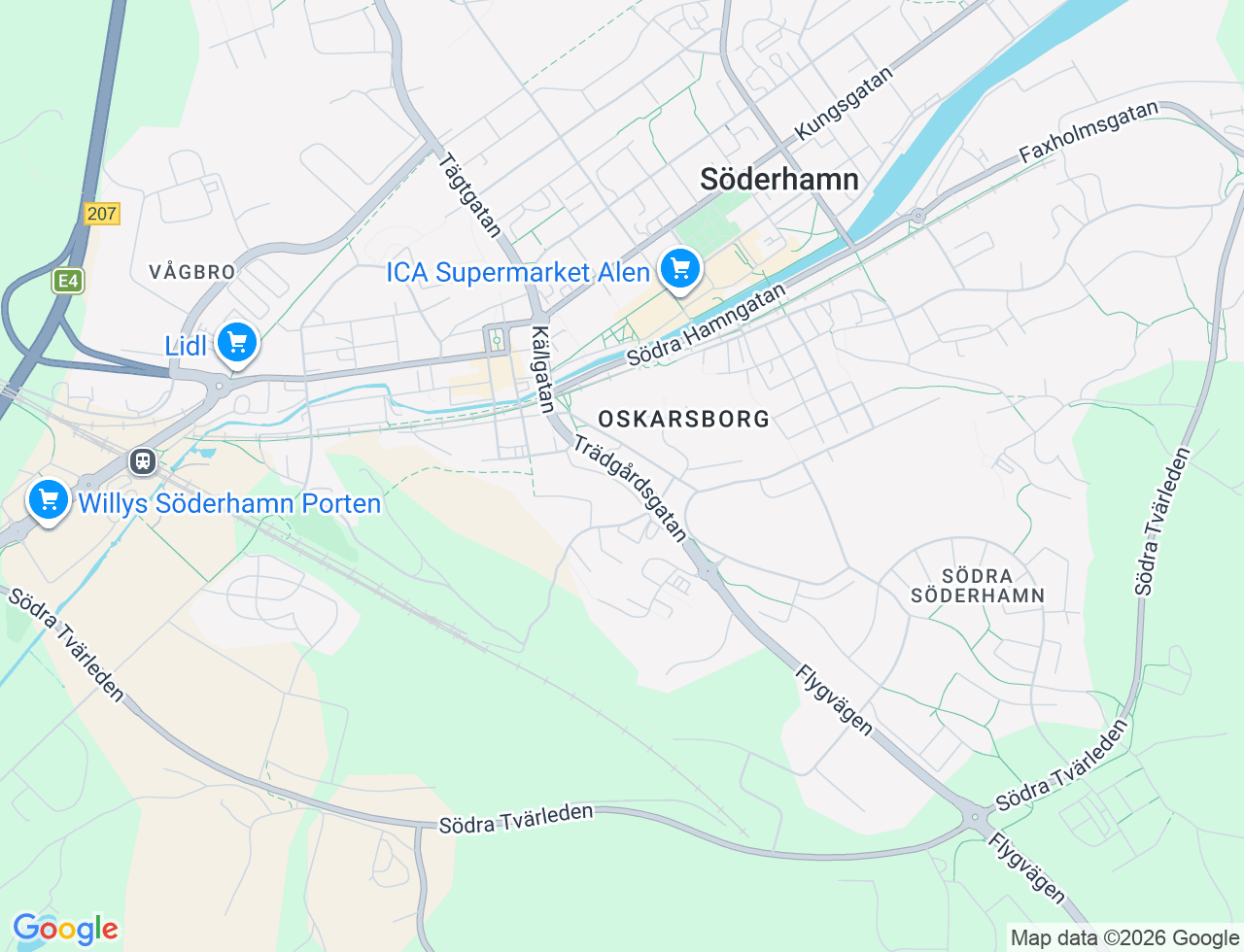 Karta över Trädgårdsgatan 14 i 32 Söderhamn