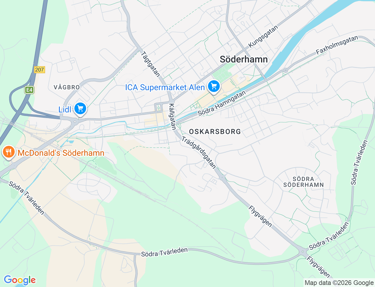 Karta över Trädgårdsgatan 4 i 32 Söderhamn