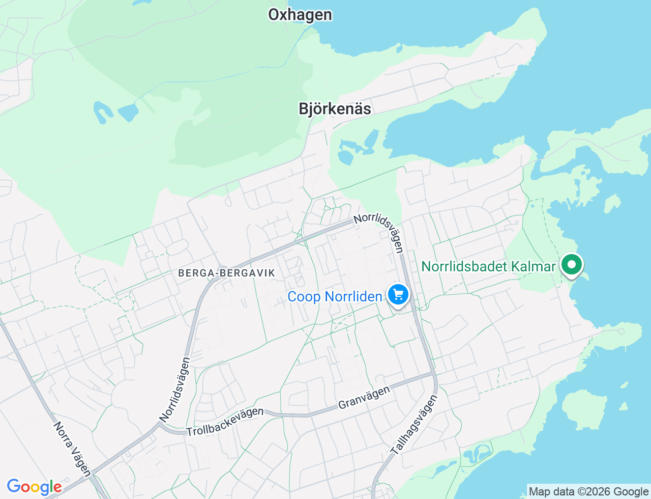 Karta över Två Bröders väg 12C i 58 Kalmar
