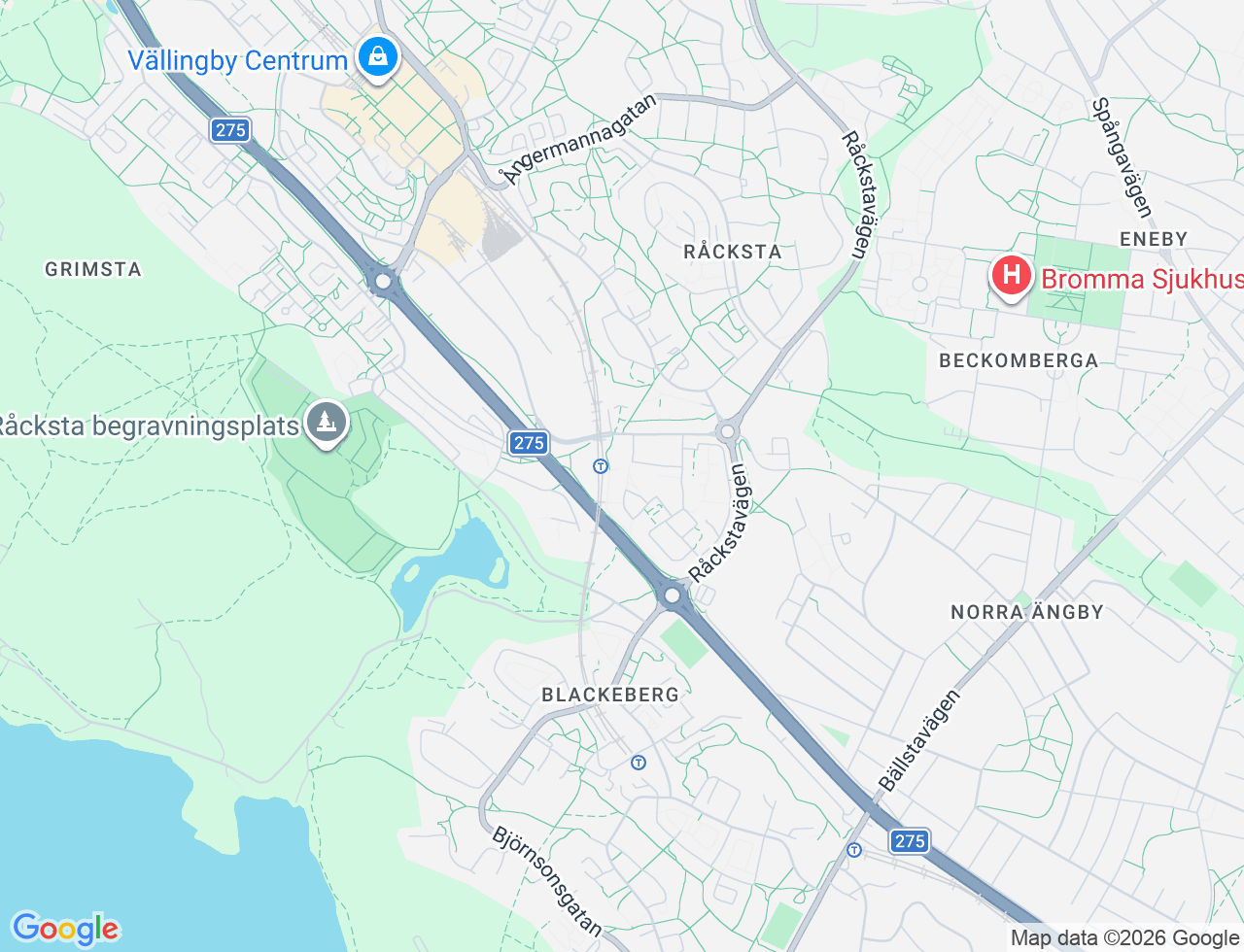 Karta över Vemdalsgatan 53 i 74 Vällingby