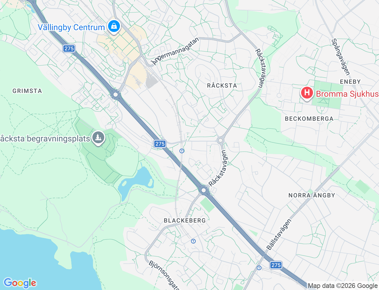 Karta över Vemdalsgatan 55 i 74 Vällingby