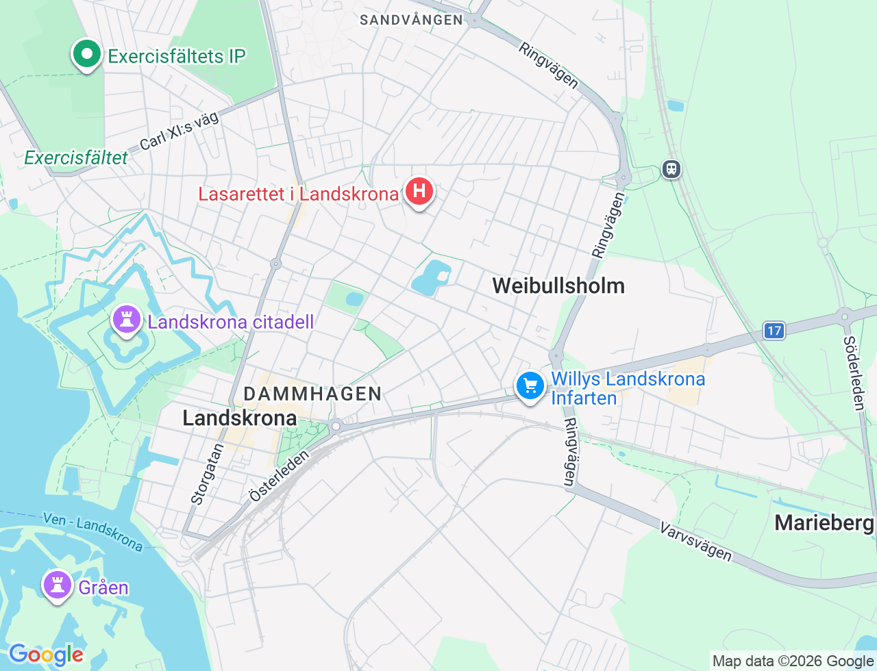 Karta över Viktoriagatan 2 i 35 Landskrona