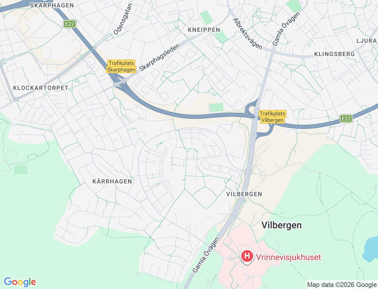 Karta över Vilbergsgatan 117 i 57 Norrköping