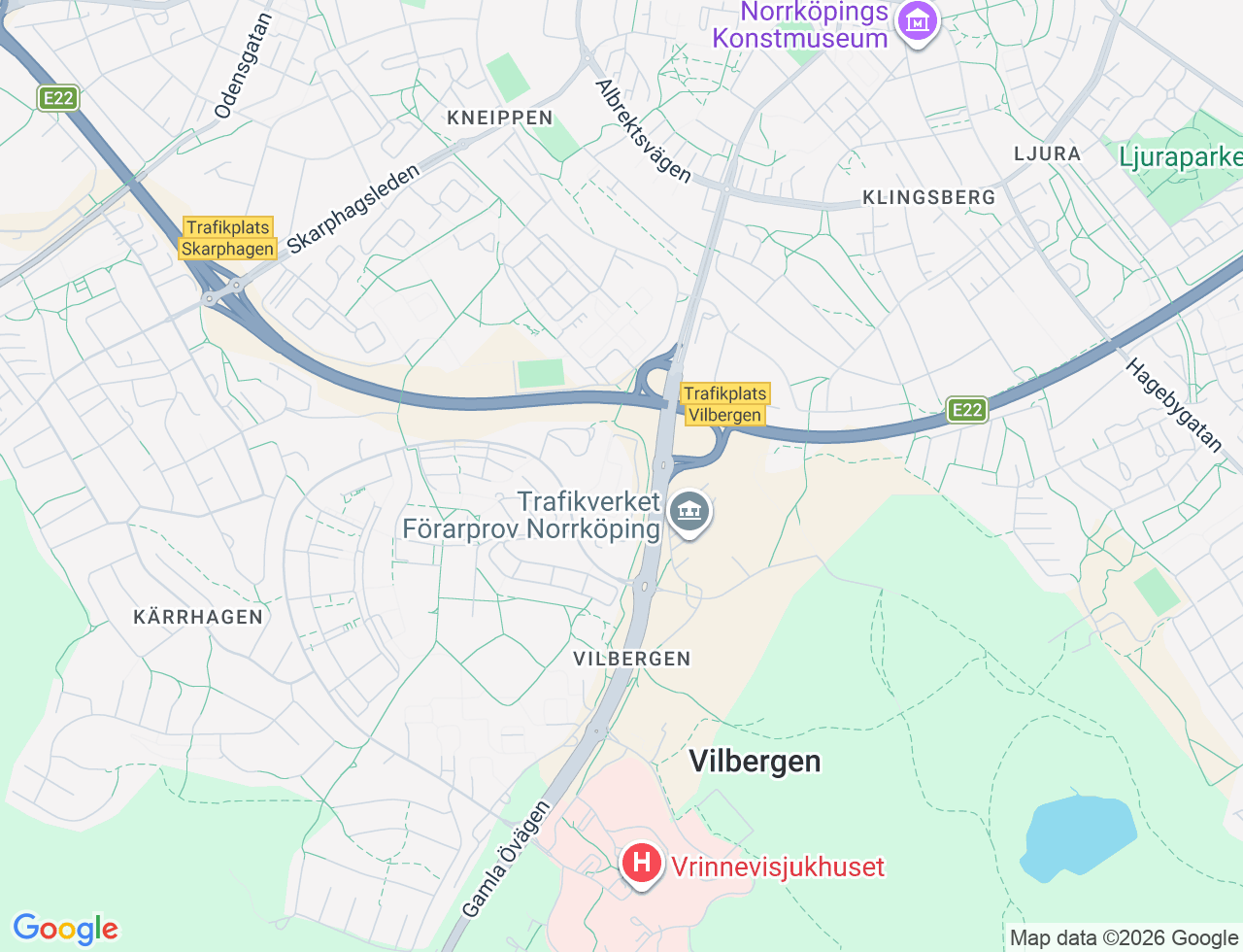 Karta över Vilbergsgatan 18 i 87 Norrköping