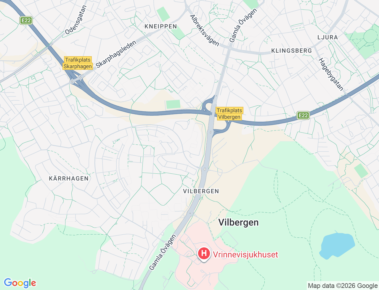 Karta över Vilbergsgatan 26 i 87 Norrköping