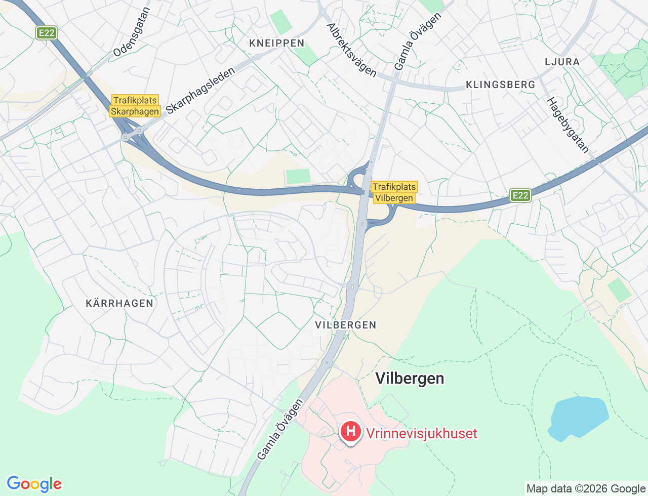 Karta över Vilbergsgatan 28 i 87 Norrköping