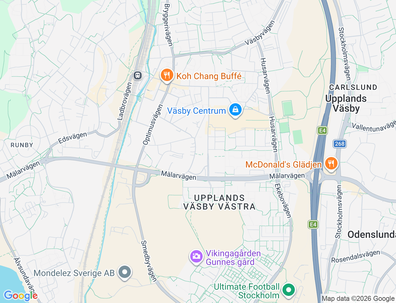 Karta över Vilundavägen 21B i 34 Upplands Väsby