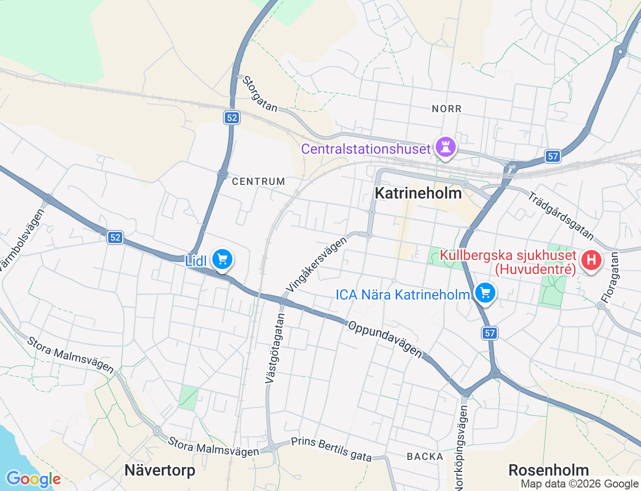 Karta över Vingåkersvägen 6B i 36 Katrineholm