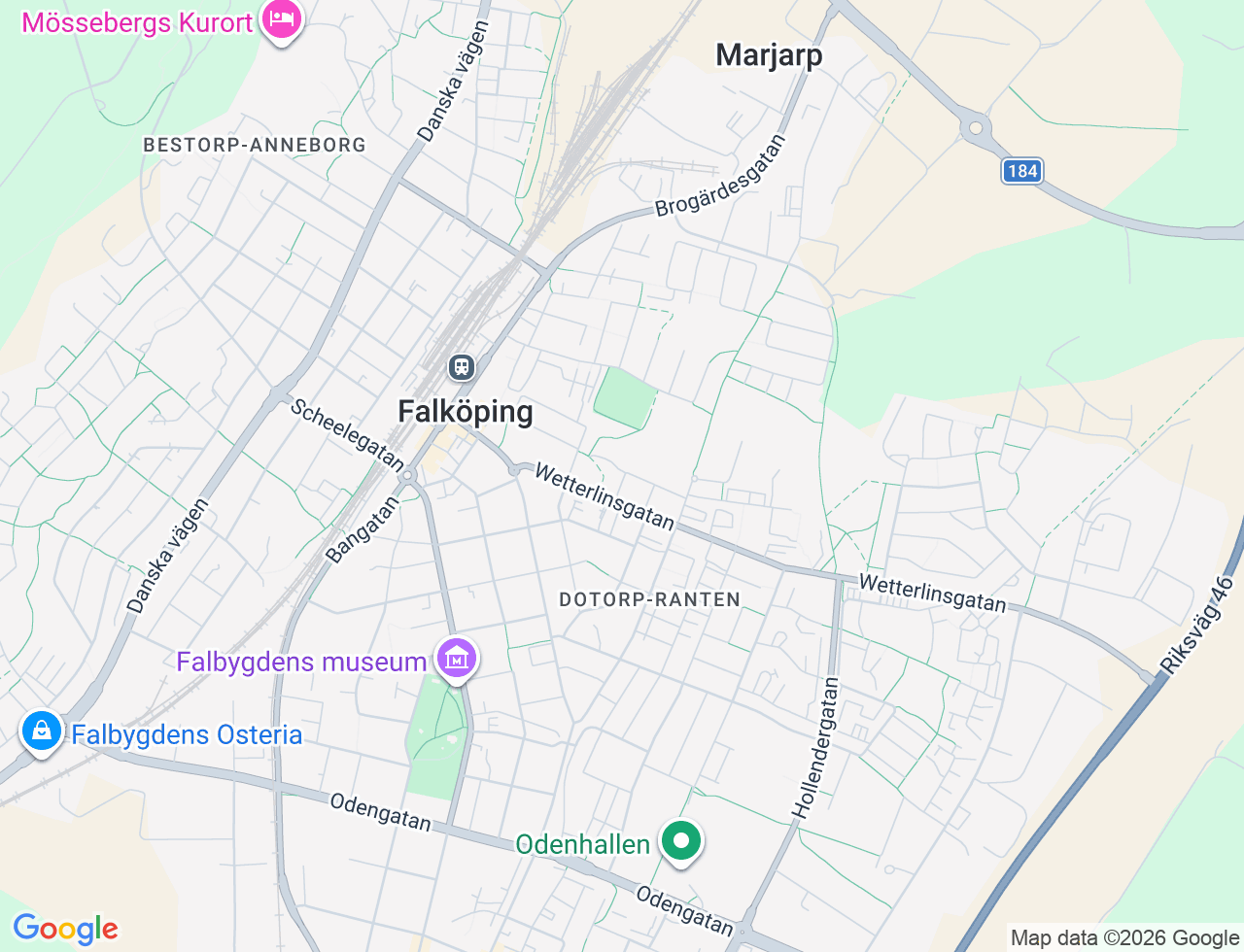 Karta över Wetterlinsgatan 11B i 34 Falköping