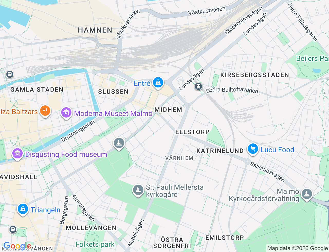 Karta över Zenithgatan 8 i 14 Malmö