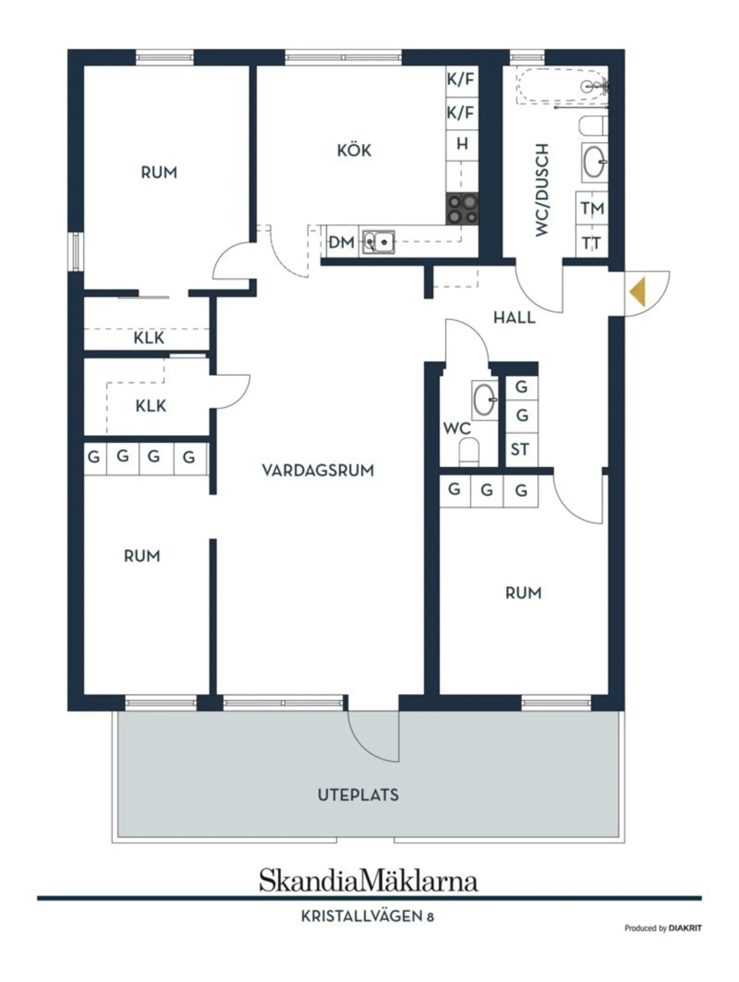 Planritning, Kristallvägen 8