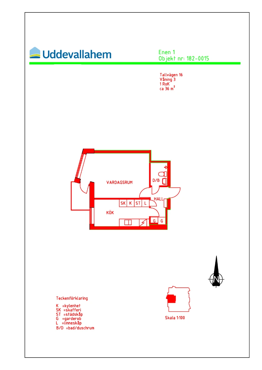 Planritning, Tallvägen 16