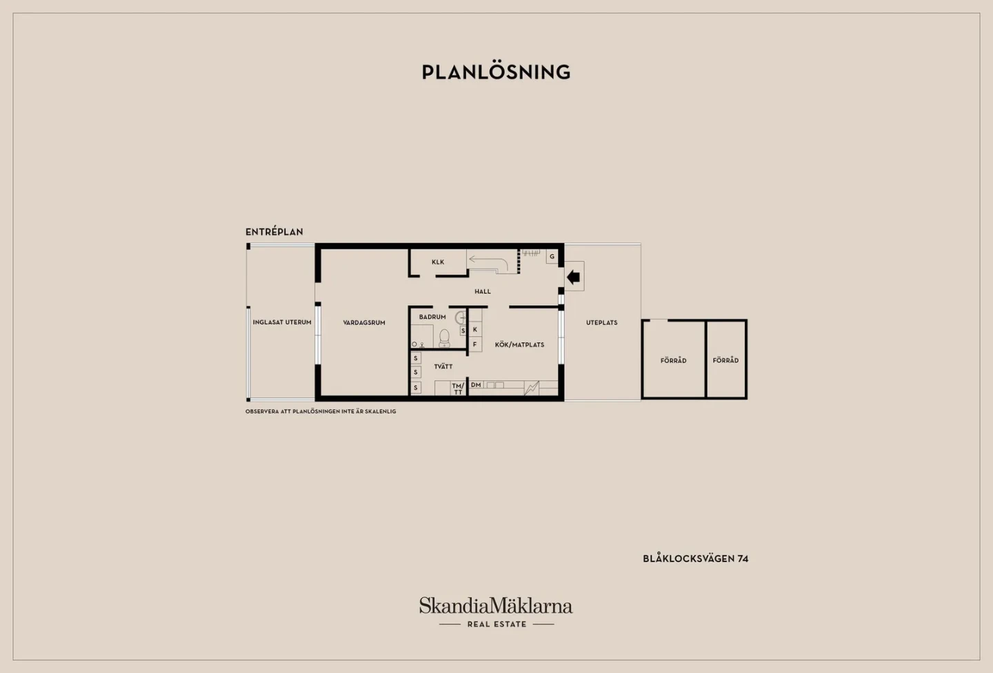 Planritning, Blåklocksvägen 74