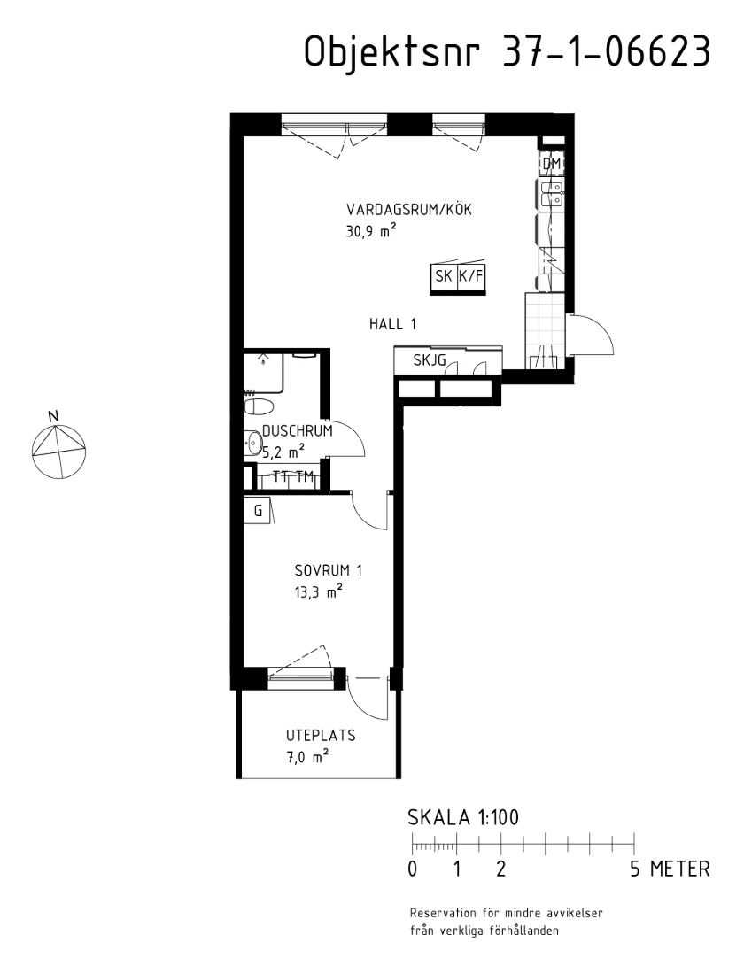 Planritning, Mariesjövägen 34B