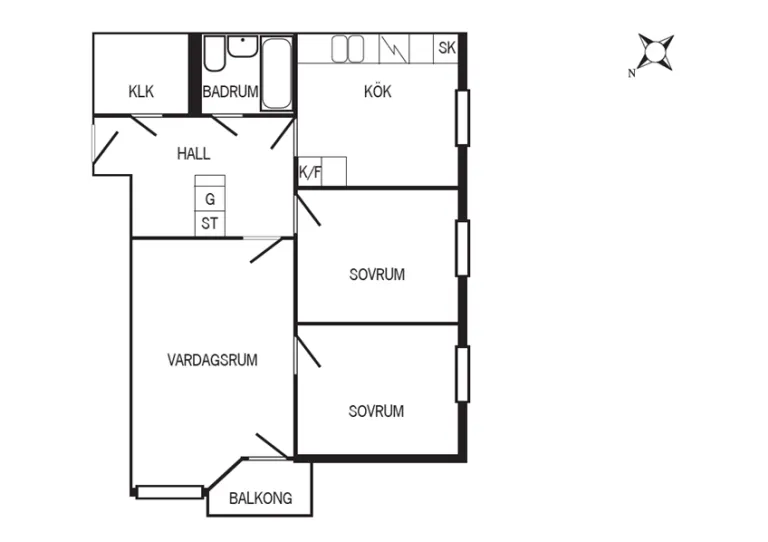 Hyresrätt med 3 rum på Brunnsängsvägen 4 i Södertälje, bild 2 av 5