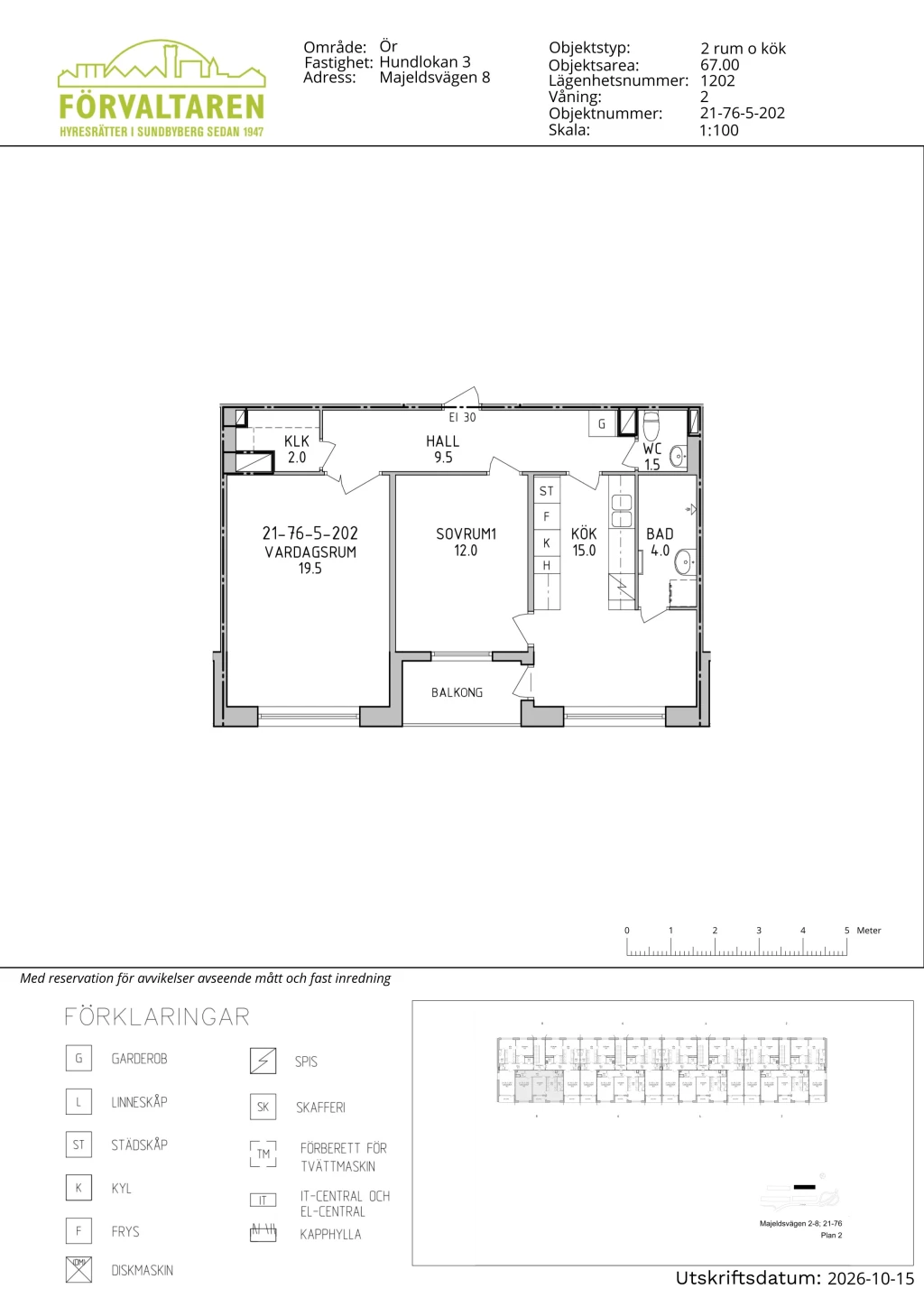 Planritning, Majeldsvägen 8