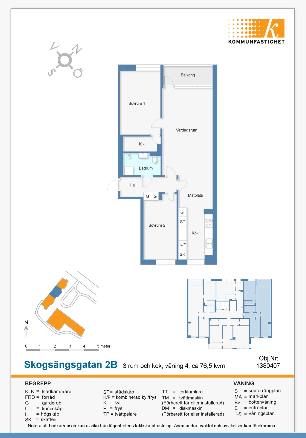 Planritning, Skogsängsgatan 2 B