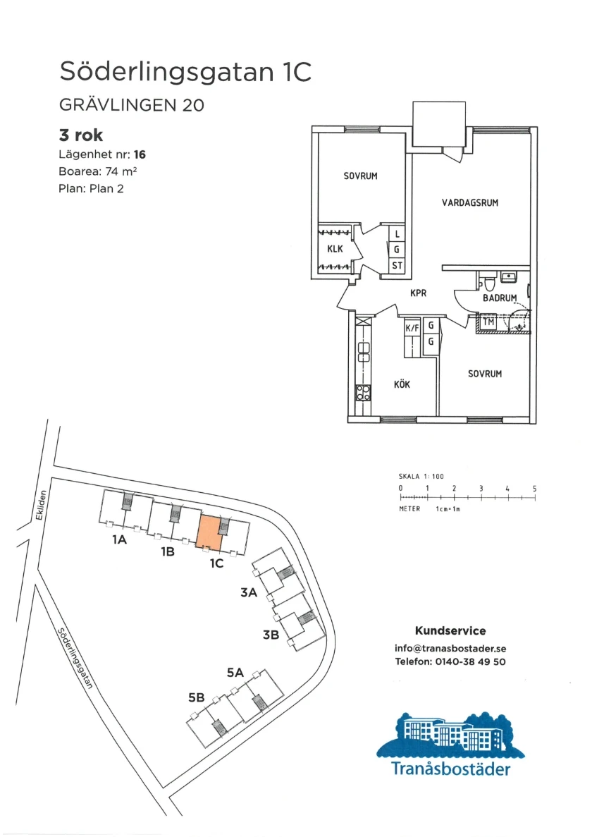 Planritning, Söderlingsgatan 1C